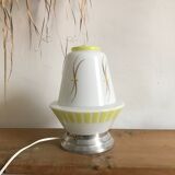 Painted opaline table lamp