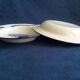 Set of 2 hollow plates enamelled white vintage basins
