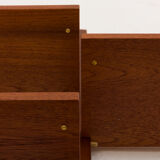 Danish teak wall unit with a desk and magazine tilted shelf