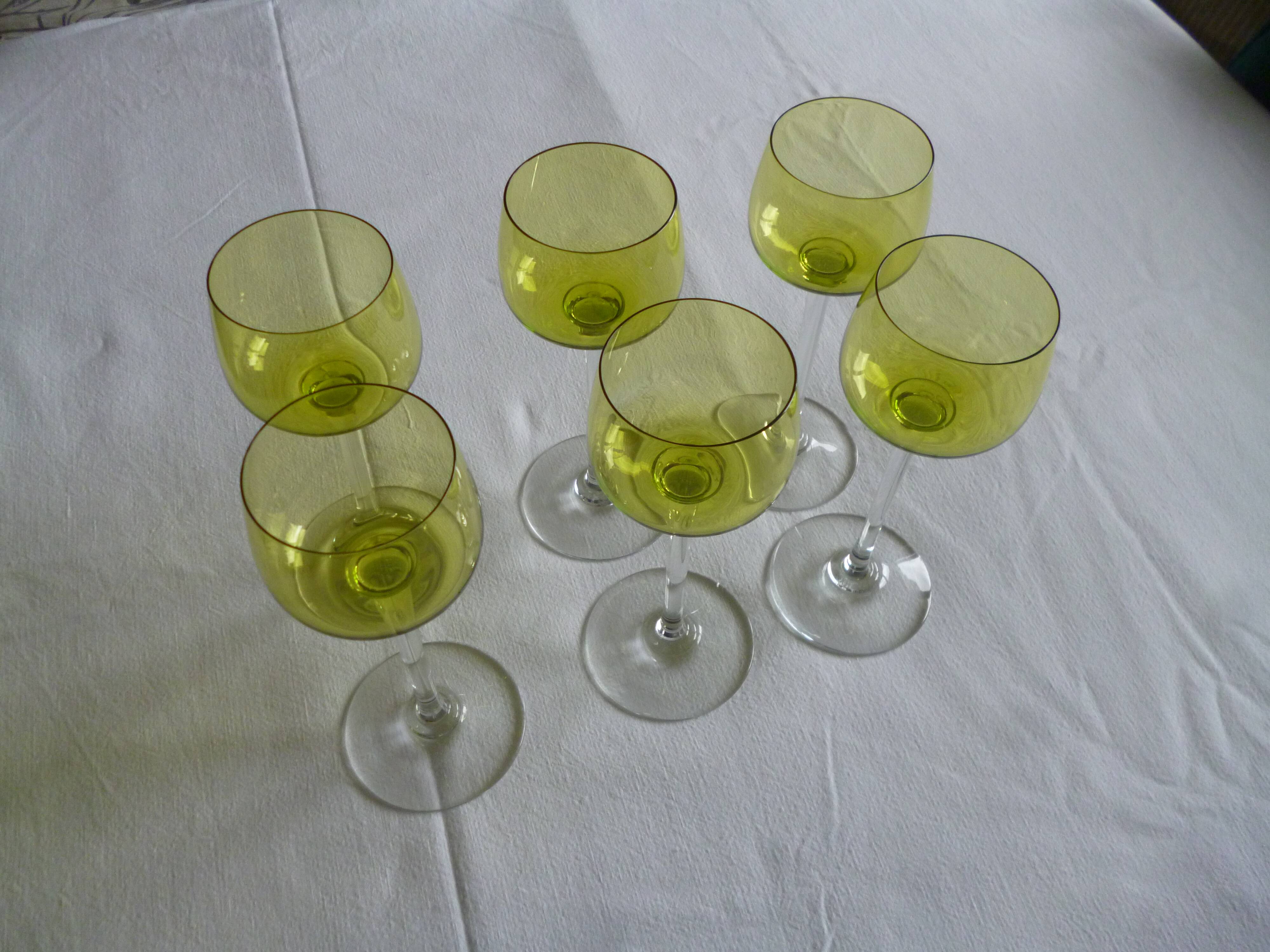 Set of 6 Baccarat stemmed glasses