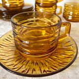 Vereco cups in amber glass