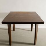 French Mid Century Wooden Squared Dining Table by Pierre Jeanneret, 1950s