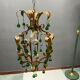 Lustre en verre de Murano Tole vert des années 1960