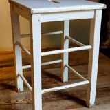 Workshop stool in vintage patinated solid wood