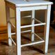 Workshop stool in vintage patinated solid wood