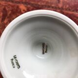 Lot of 3 mazagrans in Limoges porcelain with carriage decoration