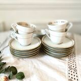 Coffee service cups in fine porcelain from Sologne France