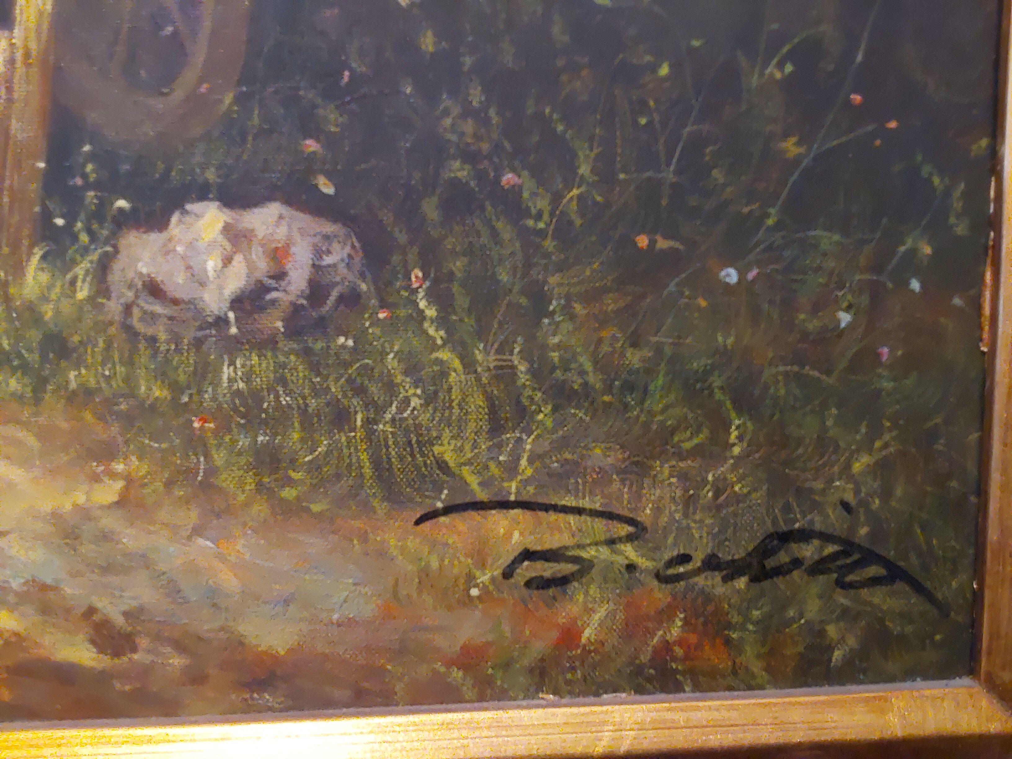 Oil on canvas "The Groom", signed canvas of the beginning of the last century