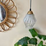 Suspension chiseled glass and brass