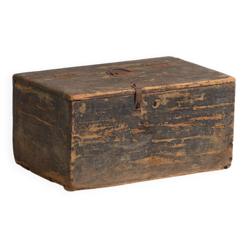 Ancienne malle de munition bleu cobalt (c.1900) #64