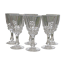 Set of 6 glasses of arques crystal liqueur pompadour model