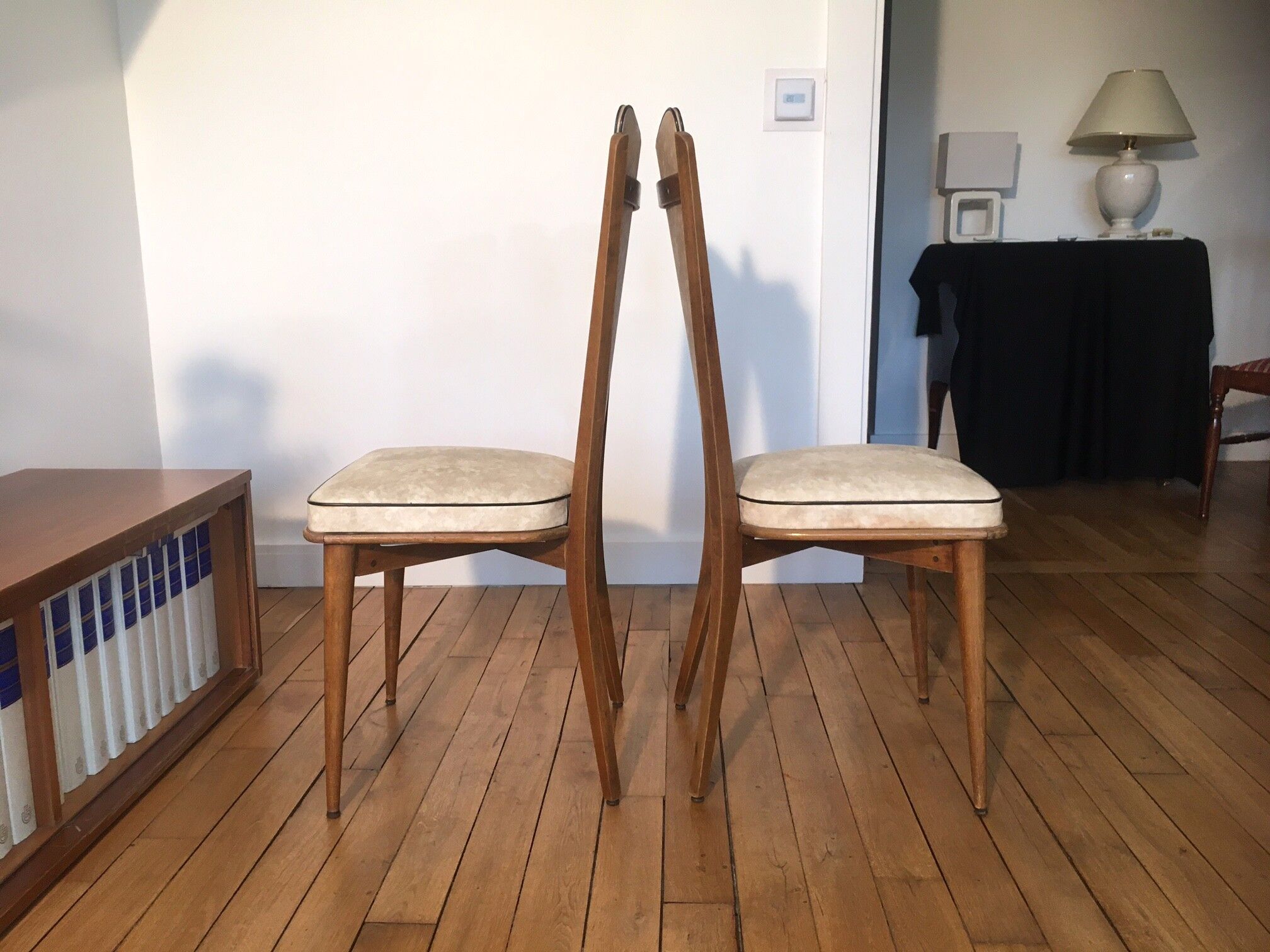 Série de 3 chaises époque années 50
