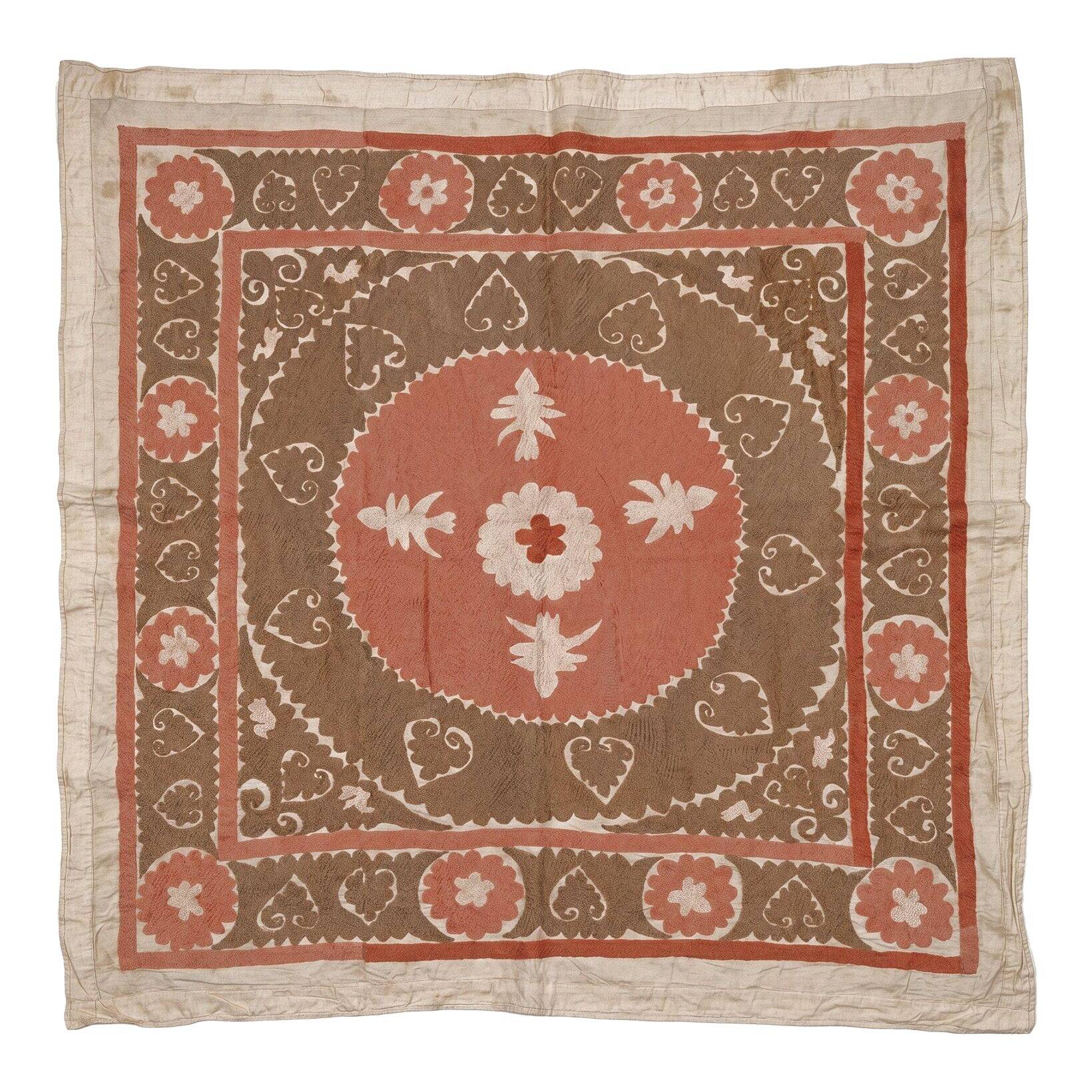 Vintage hand-embroidered tablecloth 133x134 cm