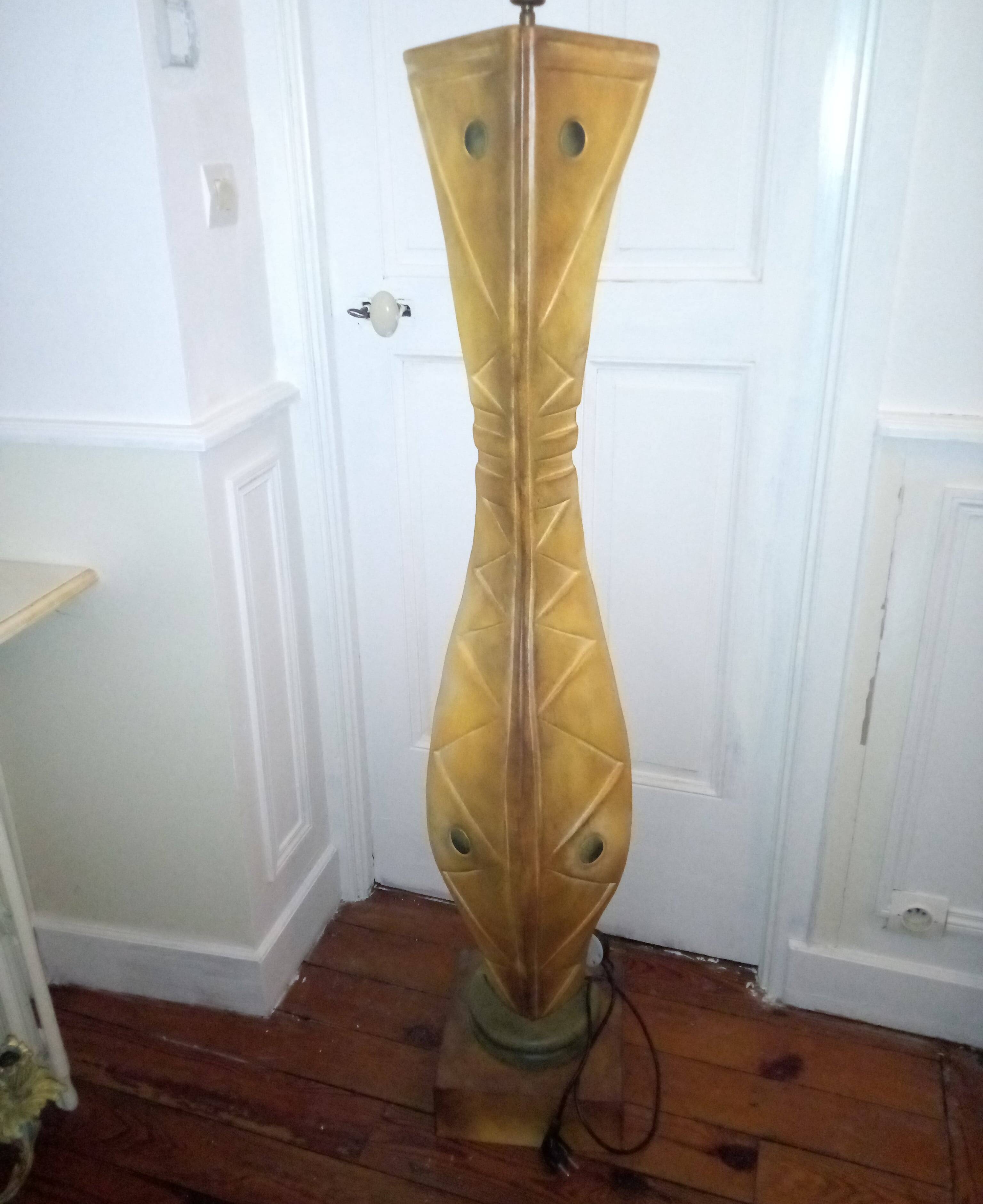 Ceramic floor lamp by François chestnut
