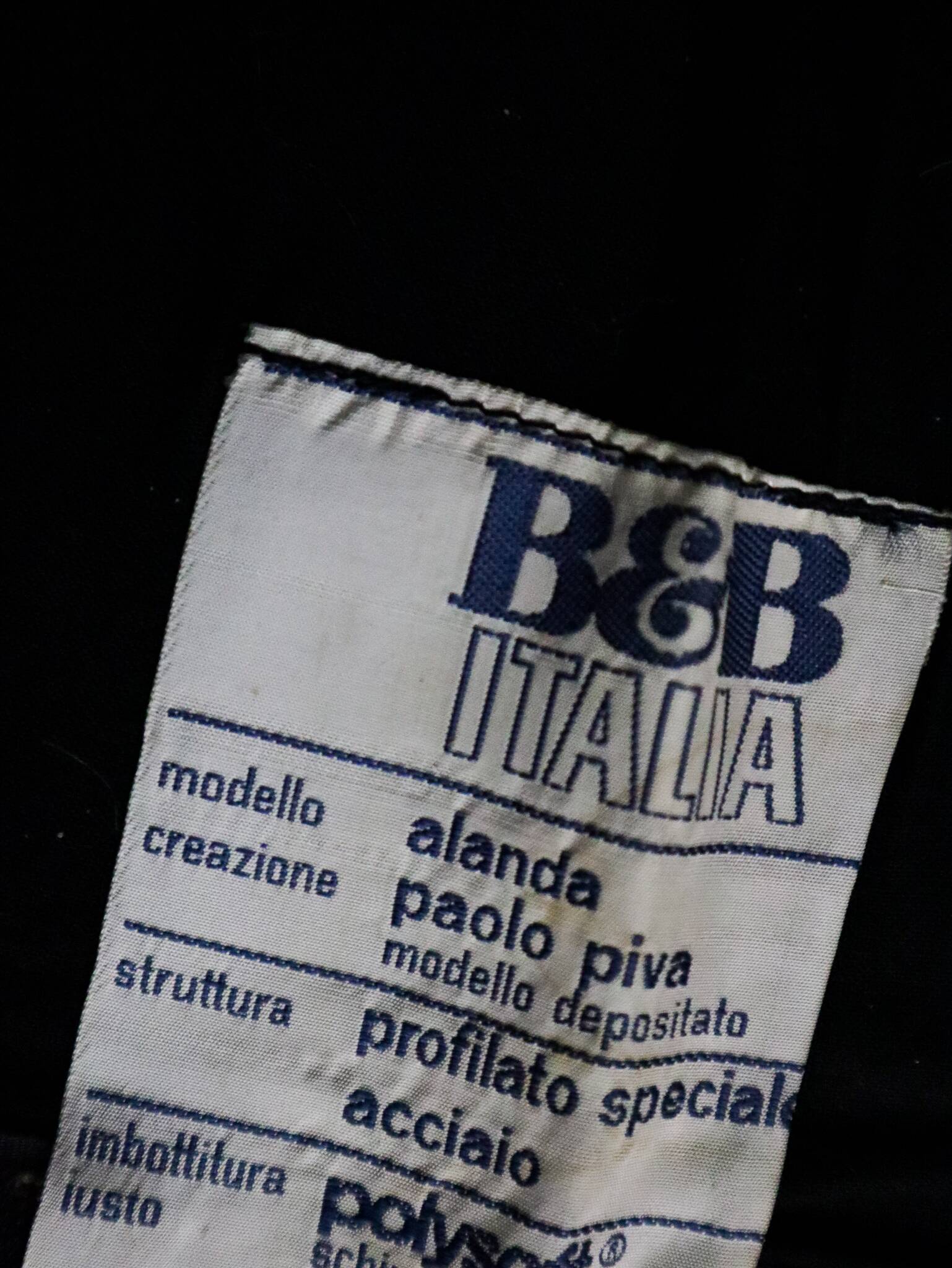 Black leather Alanda sofa by Paolo Piva for B&B Italia, 1980s