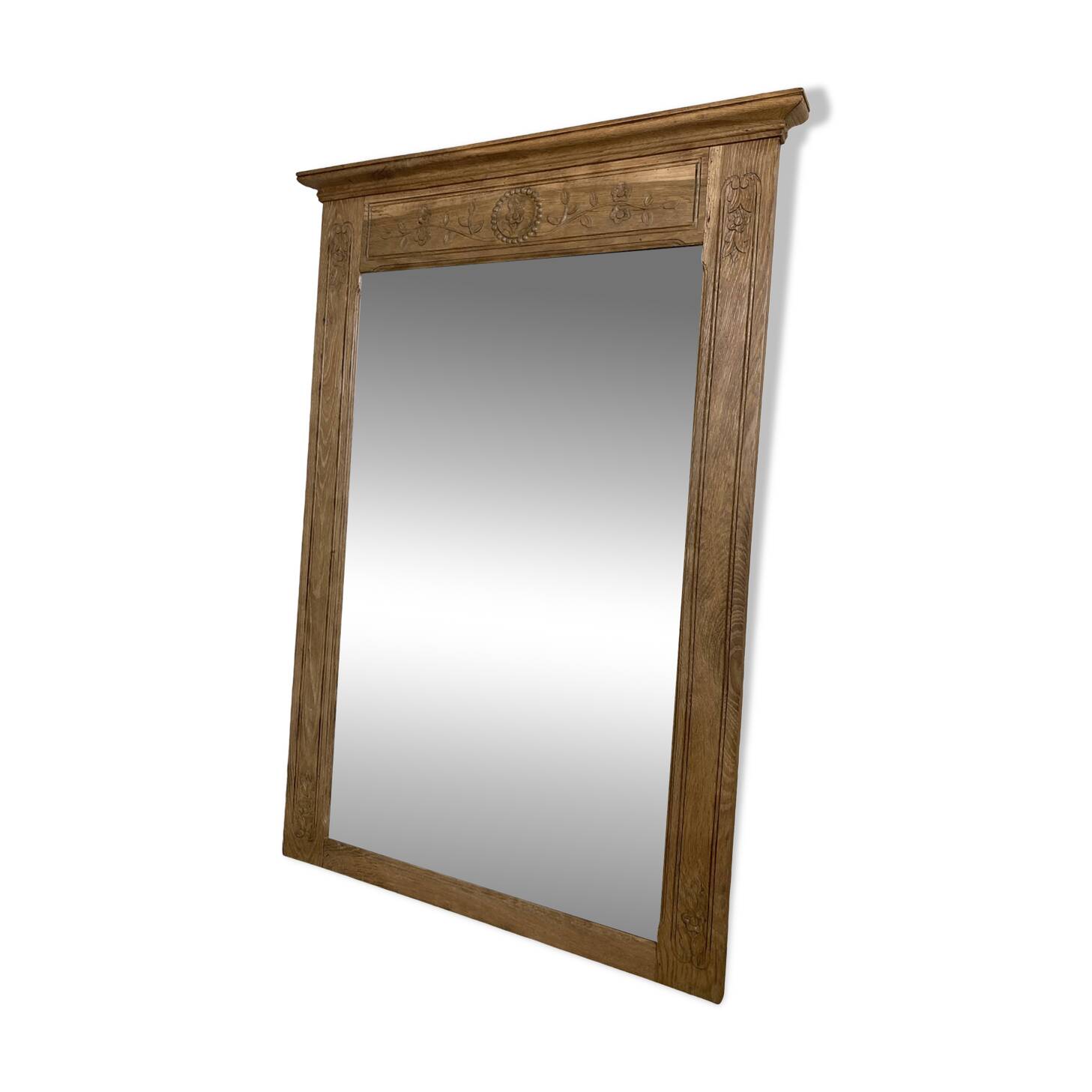 Oak trumeau mirror
