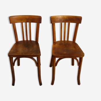 Paire de chaises bistrot Baumann vintage