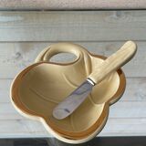 Butter dish and ceramic knife Poet Laval vintage 60s