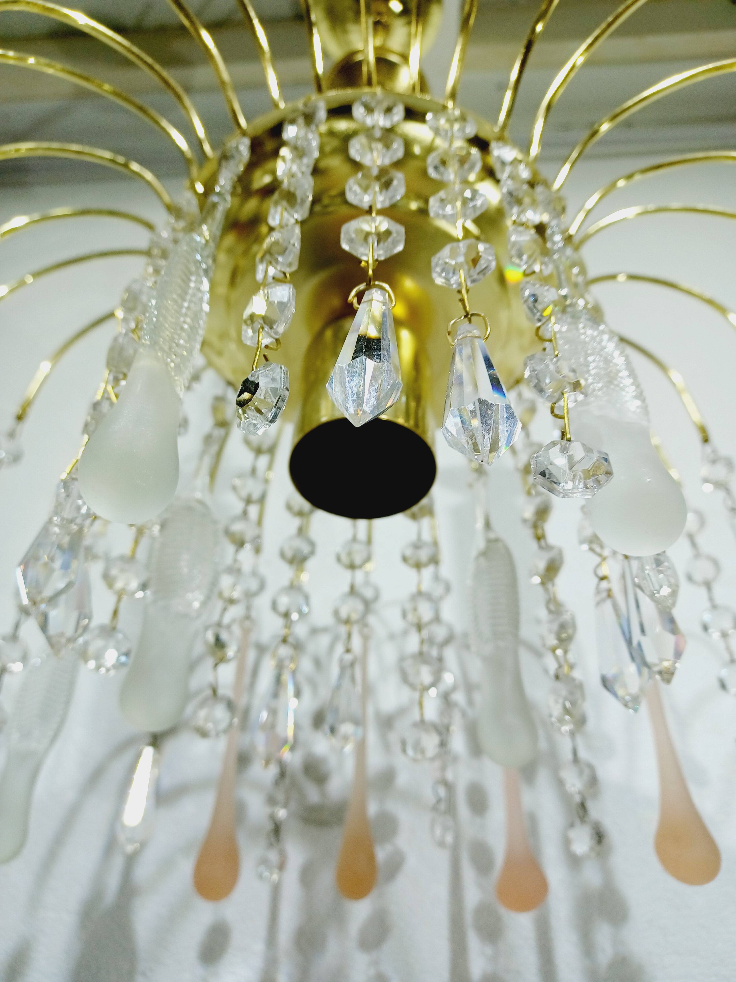 murano and crystal drops chandelier