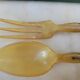 Art Deco salad cutlery in silver-plated metal and horn