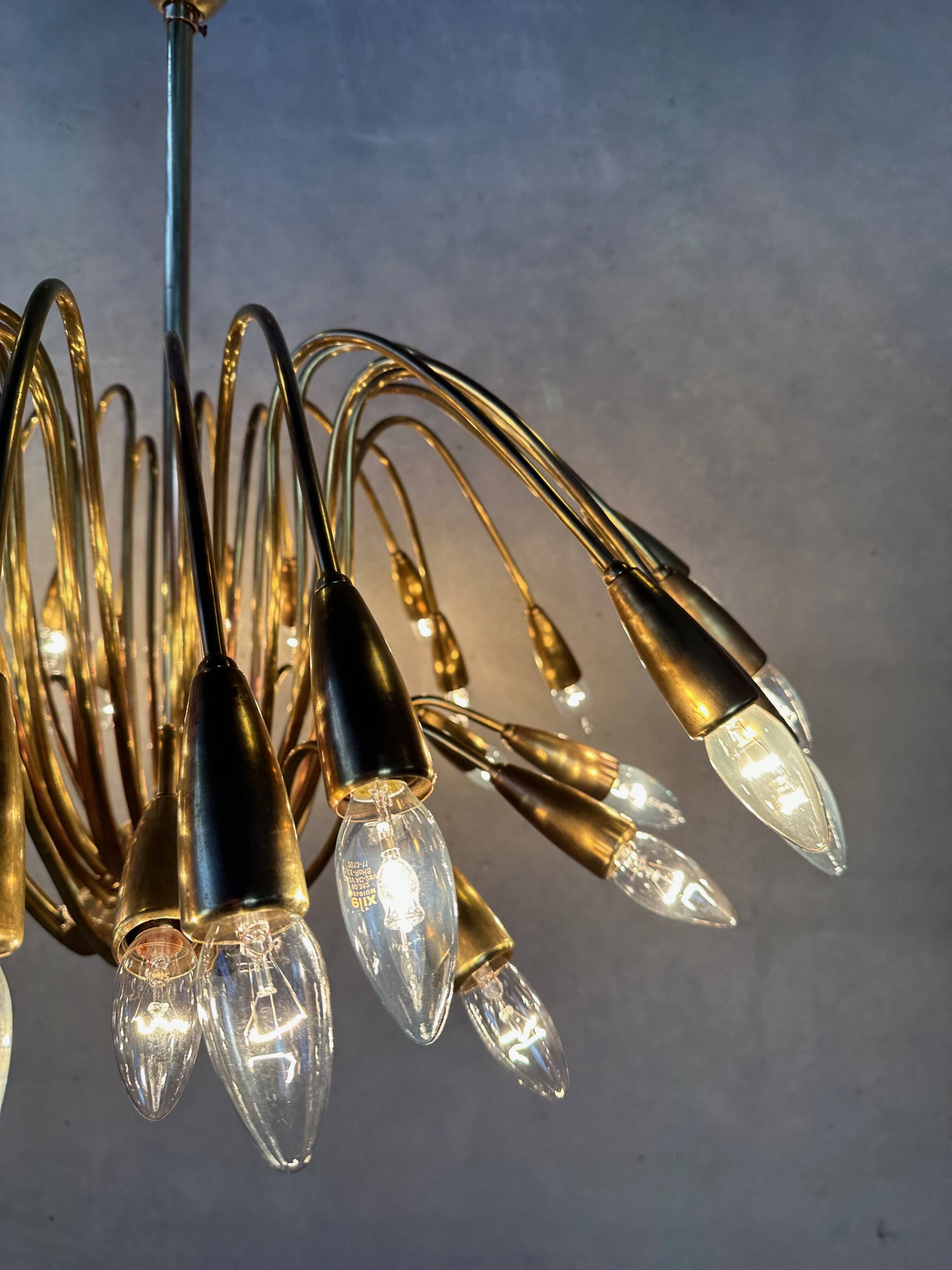 Vintage brass Italian sputnik chandelier