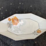 Art deco service dish in porcelain signed Lourioux foecy old