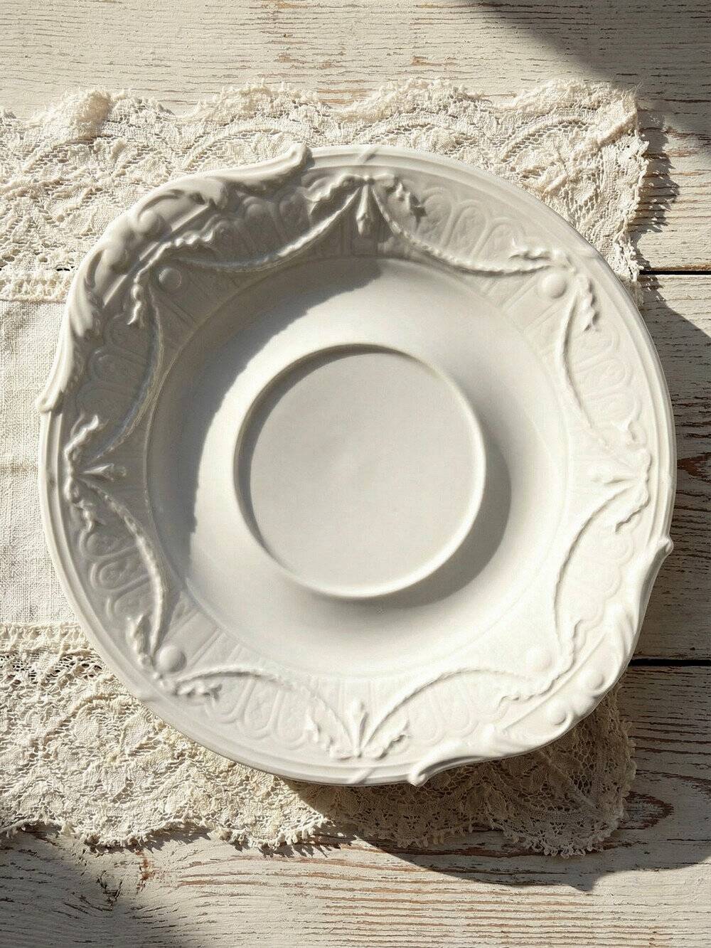 Very large centrepiece dish Lafarge & Co Limoges porcelain vintage