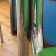 Série de 8 chaises Souvignet en chrome et skaï vert