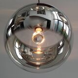 Set de 3 lampes à suspension globe en verre miroir, 1960s