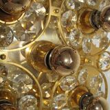 Lampe murale doré, cristaux de verre des années 1960