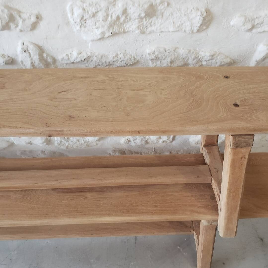 Pair of solid oak benches