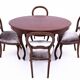 Table et 4 chaises en bois et tissu, Europe du Nord vers 1870