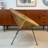 Paire de fauteuils en rotin, 1950