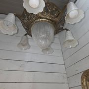 1930s Art Deco bronze chandelier