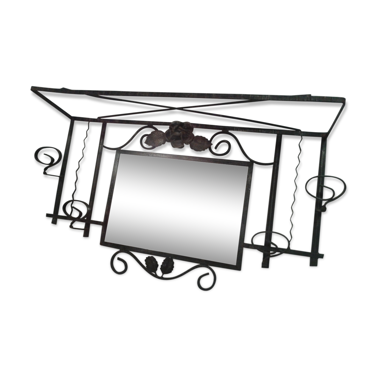 Locker room wall mirror 4 hooks