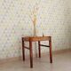 Vintage straw stool in cherry wood 70s/80s
