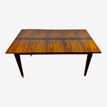 table 1960 marqueterie de bois précieux avec rallonges