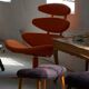 Madsen & Schubell, accent chair and stool in teak, reupholstered, 1950s