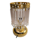 Vintage brass table lamp – with crystal drops and Art Deco style