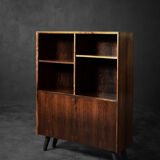 Vintage Mid-Century Danish Modern Rosewood Bookcase with Bar by Erik Brouer for Brouer Møbelfabrik,