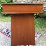 Vintage teak marine desk with 2 drawers.
