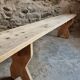 Set of 2 antique French poplar benches, consoles or shelves, circa 1900.
