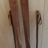 Old pair ski wood REKORD
