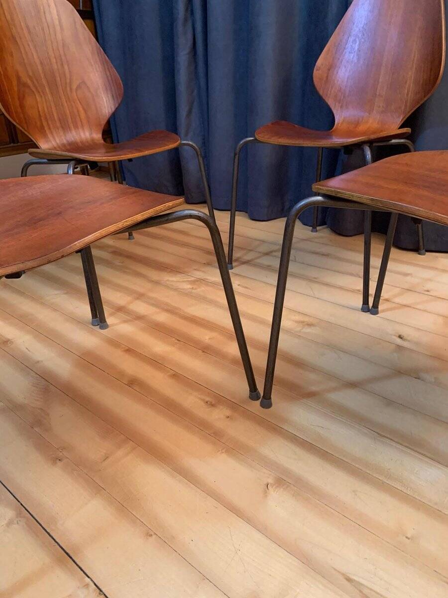 Chairs by Herbert Hirche for Jofy Stalmobler, Denmark, 1950s, set of 4