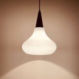 Suspension vintage en verre opalin