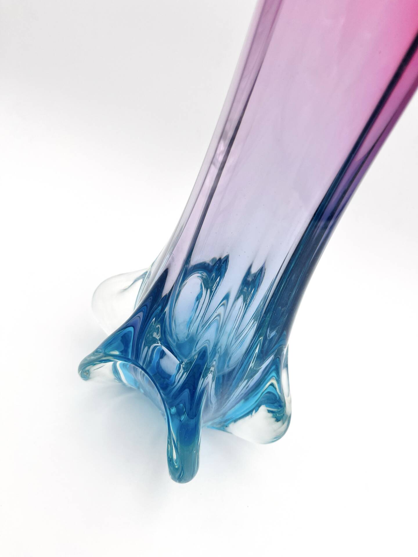Giant Murano Vase Fratelli Toso Sommerso Gradient 51cm 4.2kg 60s 70s