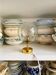 Cracked glass and gold metal table lamp