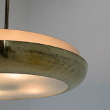 Lustre en laiton fonctionnaliste OVNI, années 1930, restauré