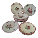 12 antique floral plates bistro & guest table style