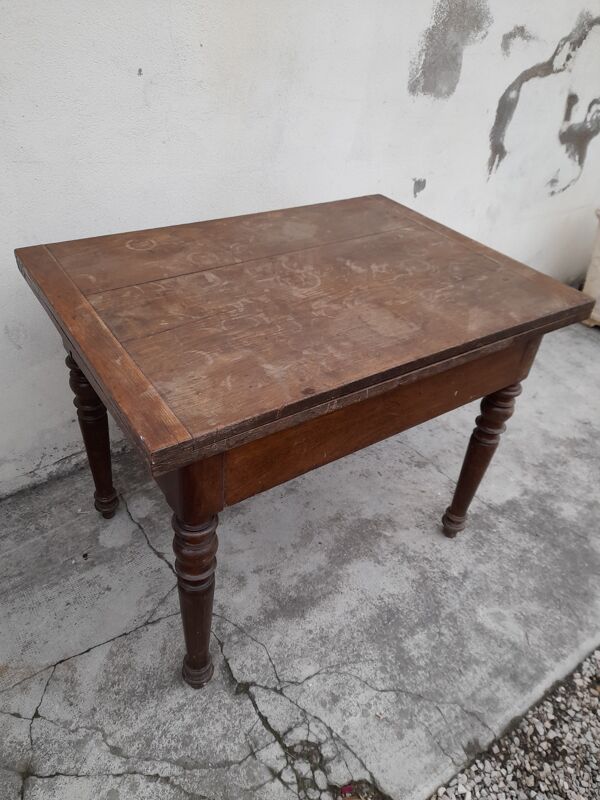 Table de ferme plateau pliant dit '' Portefeuille '' 1900